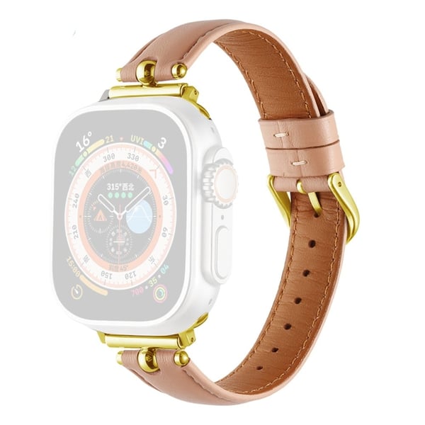 Apple Watch Series 49 mm - 45 mm - 44 mm - 42 mm Universalklokkeremmer - Lyserosa / Spenne Med Gullspenne