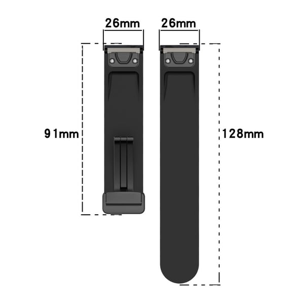 Garmin 26 mm Quickfit Universal Black Black Buckle Watch Band Fleksibel klokkerem - Camo Grå