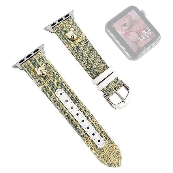 Apple Watch Series 41mm - 40mm - 38mm Universal Denim-klokkearmbånd - Gul