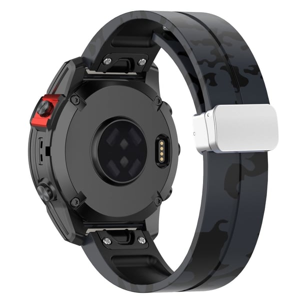 Garmin 26 mm Quickfit Universal fleksibelt urarmbånd med sølvspenne - Camo Grå