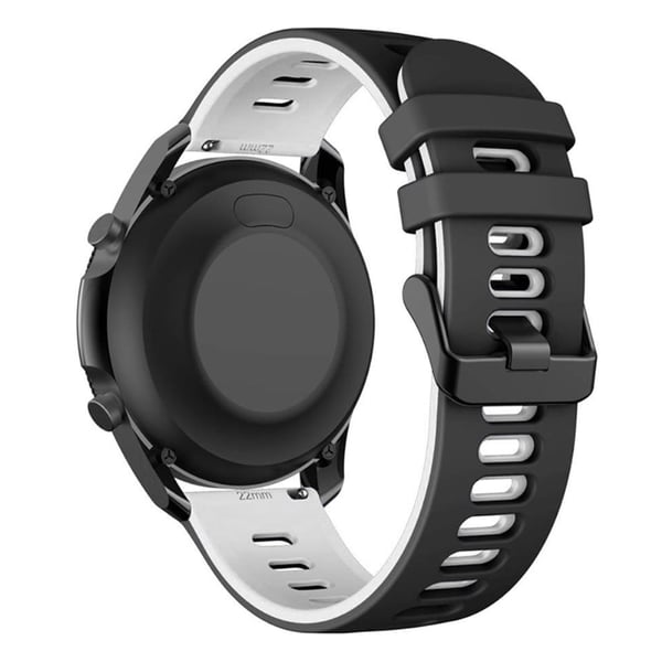 Samsung Galaxy Watch3 45 mm / Garmin Venu 3 klokkerem 22 mm fleksibelt urarmbånd med to farger - Svart + Hvit