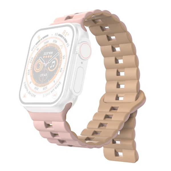 Apple Watch Series 49mm - 45mm - 44mm - 42mm Universal fleksibelt klokkerem - Rosa + Rosa