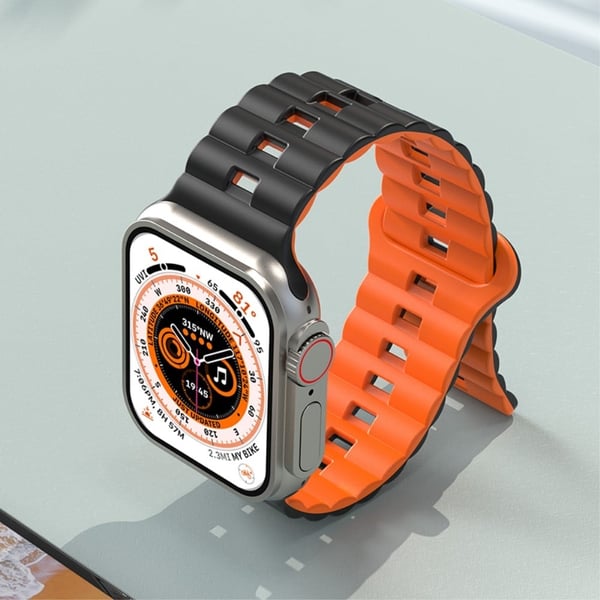 Apple Watch Series 49mm - 45mm - 44mm - 42mm Universal fleksibelt klokkerem - Rosa + Rosa