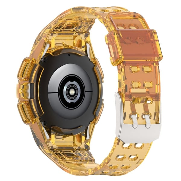 Samsung Galaxy Watch4 40 mm fleksibel urrem med urkasse - Gennemsigtig Orange