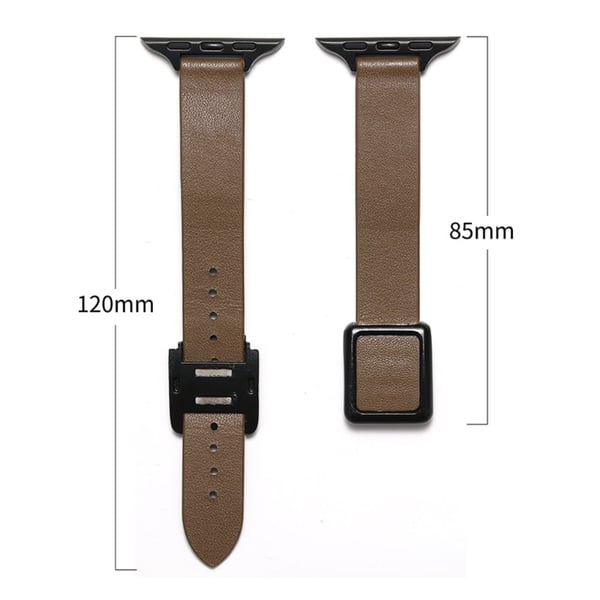 Apple Watch Series 41mm - 40mm - 38mm Universal Smart Watch-armbånd i lær - Svart