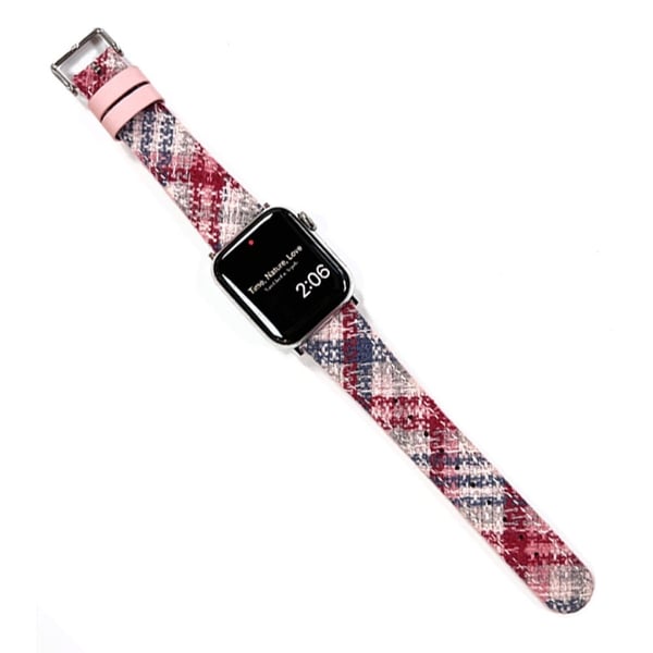 Apple Watch Series 49mm - 45mm - 44mm - 42mm Universal lærklokkerem - Rosa + Lilla