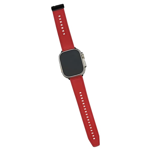 Apple Watch Series 41mm - 40mm - 38mm Universal lærbelagt fleksibel klokkerem - Rød