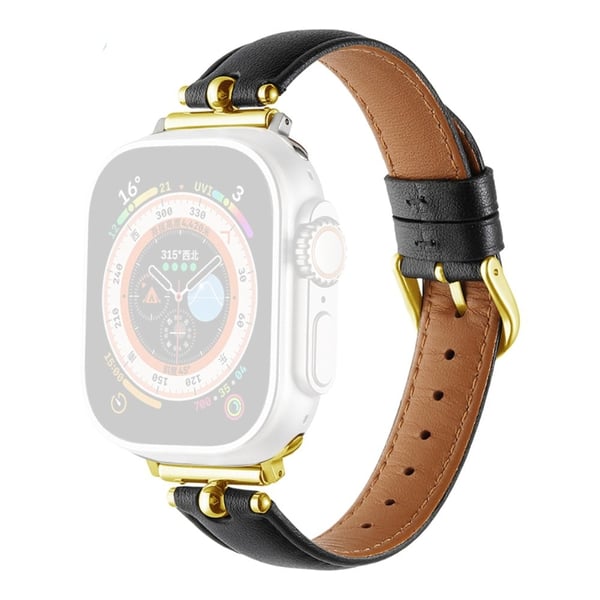 Apple Watch Series 49 mm - 45 mm - 44 mm - 42 mm Universalklokkeremmer - Svart / Spenne Med Gullspenne