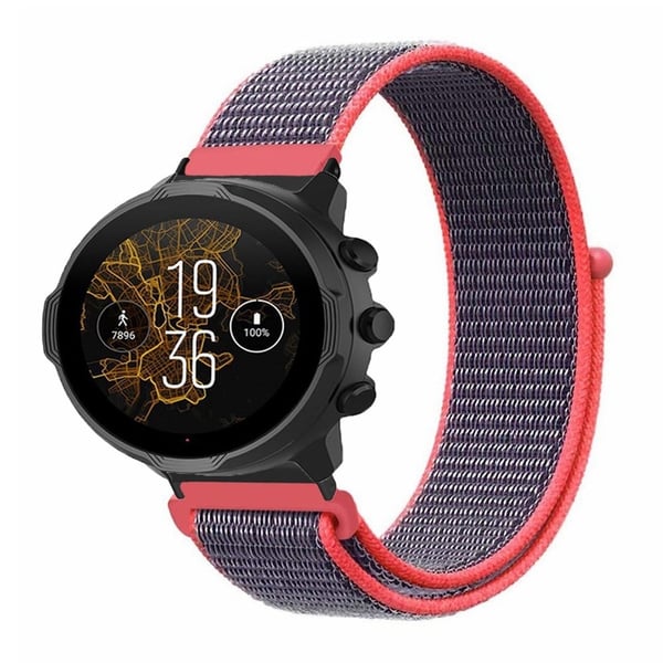 Suunto Spartan Sport Wrist HR Baro / Suunto 7 Strap 24mm Nylon Sport Loop Watch Bands - Lyserød