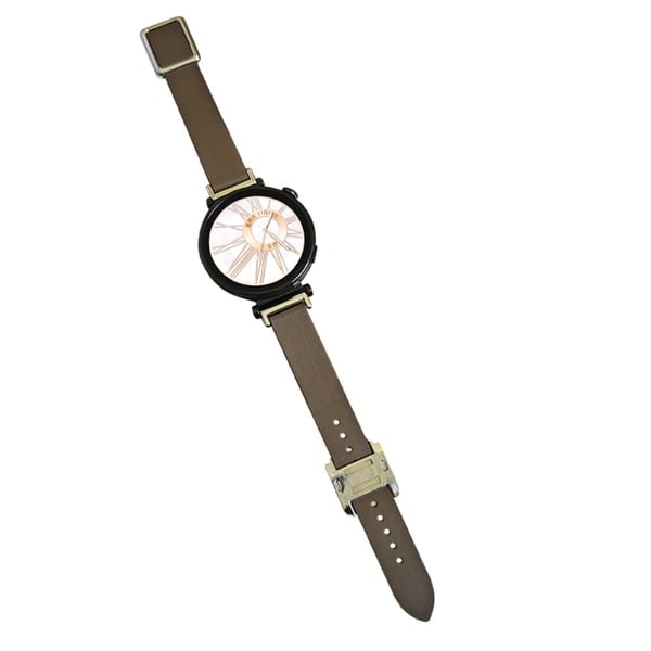 18 mm universellt smart klockarmband läderarmband ersättare med fyrkantigt spänne - Taupe