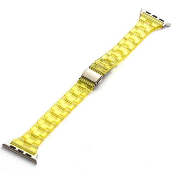 Harpiksarmbånd for Apple Watch Series 49mm - 45mm - 44mm - 42mm Universal Jelly Watch Strap - Gjennomsiktig Gul