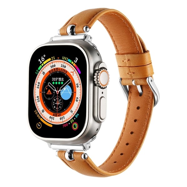 Apple Watch Series 49 mm - 45 mm - 44 mm - 42 mm Universalklokkeremmer - Khaki / Sølv Spenne Spenne