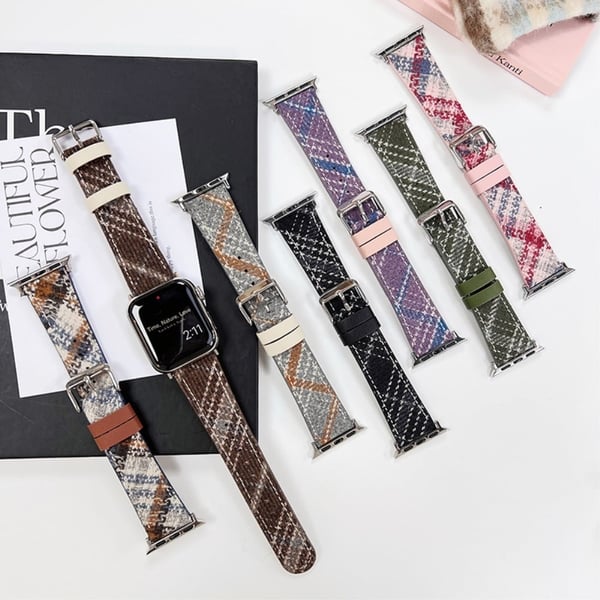 Apple Watch Series 41mm - 40mm - 38mm Universal Watch Band lærrem - Kaffe