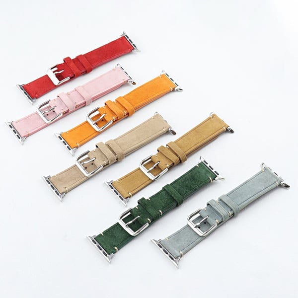 Apple Watch Series 41mm - 40mm - 38mm Universal lærklokkearmbånd med myk rem - Grønn