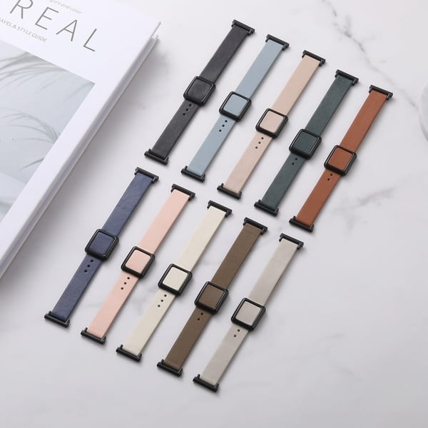 Samsung Galaxy Watch 20 mm universal lærrem med magnetisk sammenleggbar spenne - Midnattsblå / Svart Spenne Og Spenne I Roségull