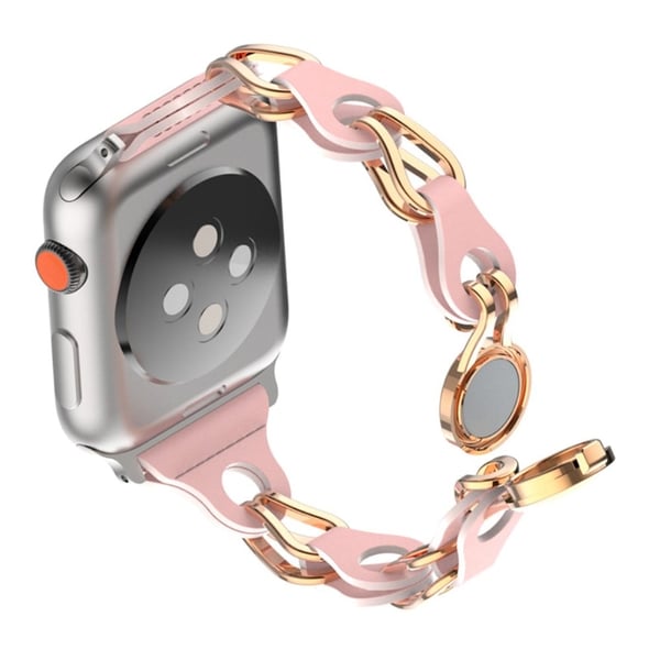 Apple Watch Series 49mm - 45mm - 44mm - 42mm Universal magnetisk kjedebånd - Rosa