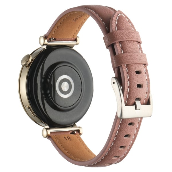 18 mm urrem til Huawei Watch GT 4 41 mm / Garmin Venu 3S urrem i ægte okselæder - Lyserød