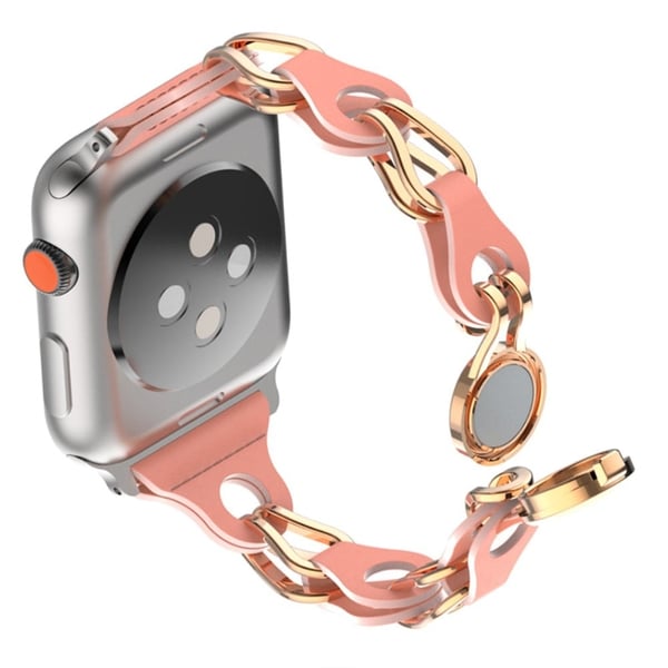 Apple Watch Series 41mm - 40mm - 38mm Universal magnetisk klokkerem med magnetisk armbånd - Valnøtt Rød
