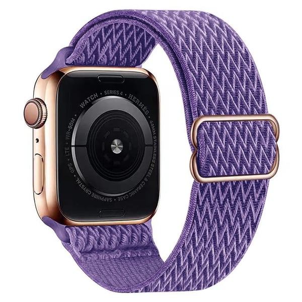 Apple Watch Series 41mm - 40mm - 38mm Universal Watch Band Wave Design Nylon håndleddsrem - Blue Purple
