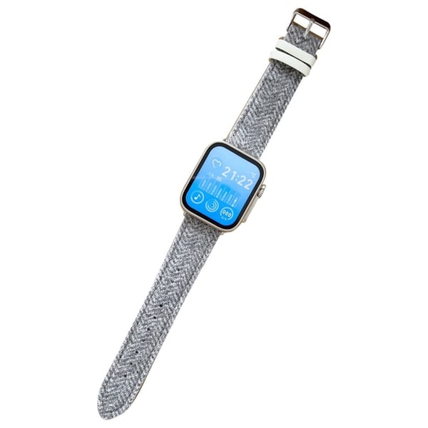Apple Watch Series 41mm - 40mm - 38mm Universal Winter Furry Nylon Watch Strap - Blå + Grå Apple Watch Series 41mm - 40mm - 38mm Universal Winter Furry Nylon Watch Strap - Blå + Grå