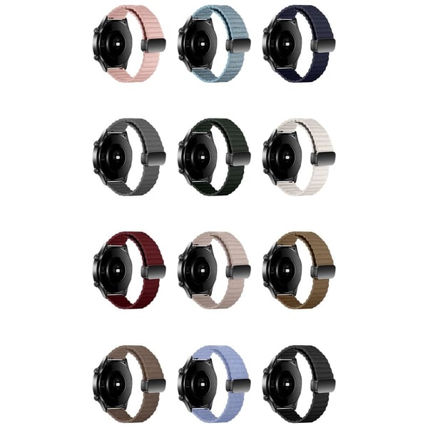 Samsung Gear S3 Classic / Garmin Vivoactive 4 Magnetisk klokkerem 22 mm lærrem - Grå