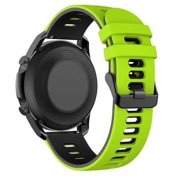 Samsung Galaxy Watch6 Classic 47mm 43mm / GarminActive 5 Fleksibelt bånd 20mm Dual Color Watch Strap - Lime + Svart