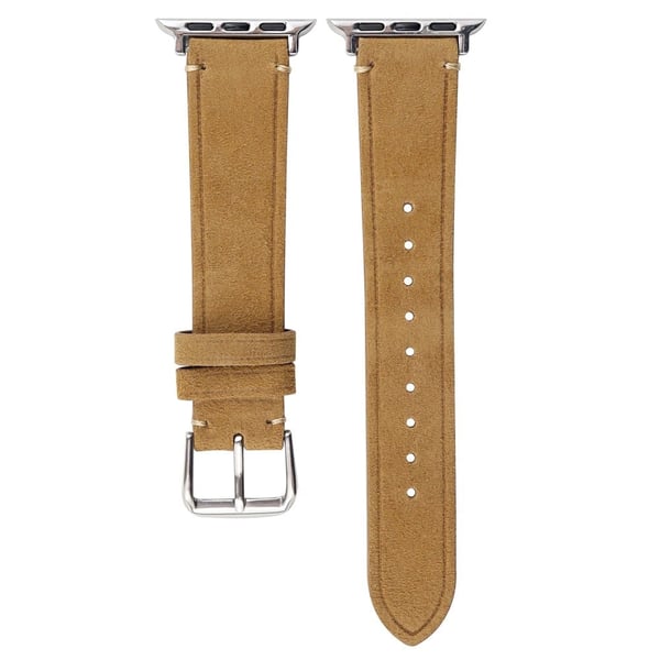 Apple Watch Series 49 mm - 45 mm - 44 mm - 42 mm Universal teksturerte lærklokkearmbånd - Brun