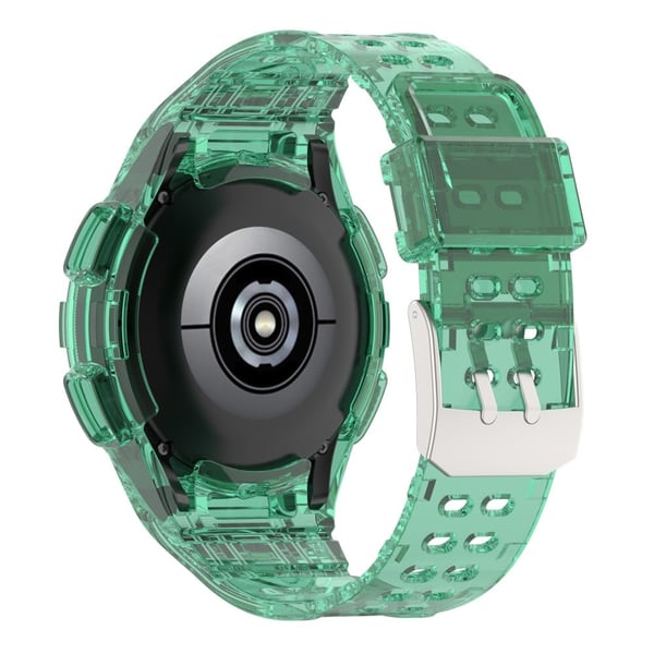 Samsung Galaxy Watch4 Classic 46 mm fleksibelt og justerbart klokkerem med integrert urkasse - Gjennomsiktig Grønn