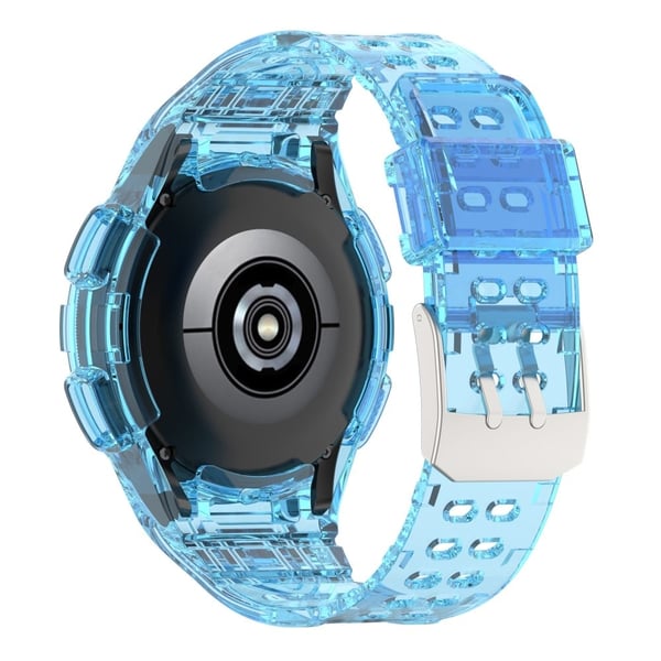 Samsung Galaxy Watch4 Classic 46 mm fleksibelt og justerbart klokkerem med integrert urkasse - Gjennomsiktig Blå