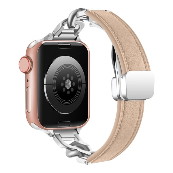 Apple Watch Series 41mm - 40mm - 38mm Universal Universal klokkerem i ekte okselær - Aprikos