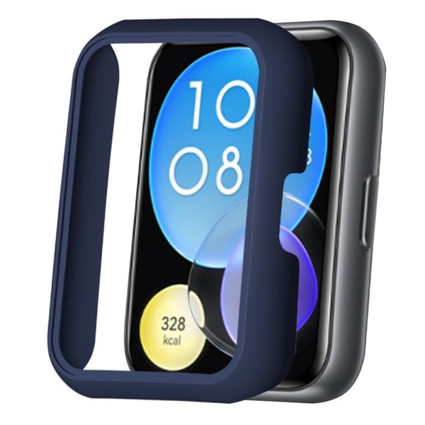 Huawei Watch Fit 2 Beskyttelsesdeksel Hardt støtsikkert klokkeveske med hul skallramme - Midnattsblå
