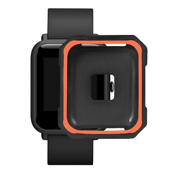 Huami Amazfit Bip / Bip Lite-klokkeveske Fleksibelt beskyttelsesdeksel i to farger - Svart + Oransje