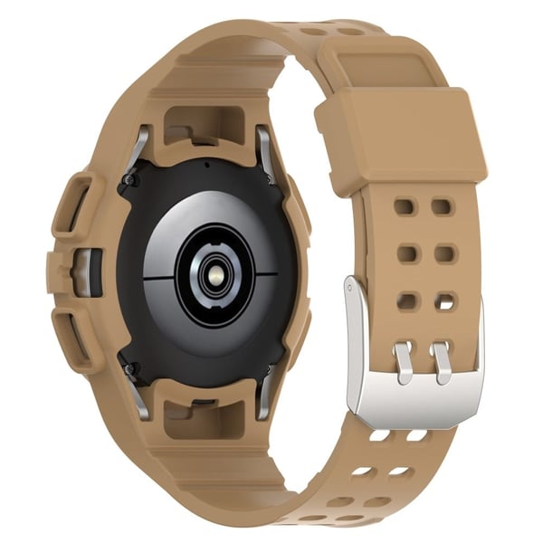 Samsung Galaxy Watch4 44 mm fleksibelt erstatningsarmbånd med integrert klokkeveske - Kaffe
