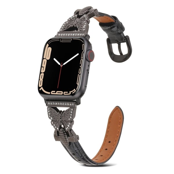 Apple Watch Series 49mm - 45mm - 44mm - 42mm Universal erstatningsarmbånd - Svart / Svart Spenne Spenne