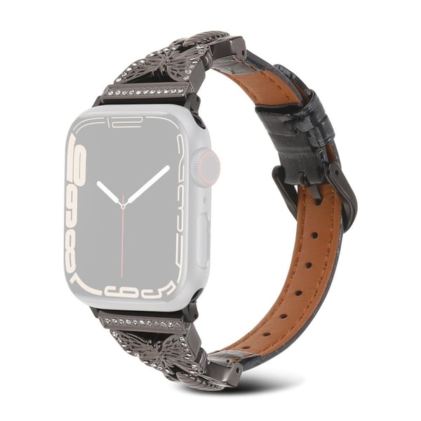 Apple Watch Series 49mm - 45mm - 44mm - 42mm Universal erstatningsarmbånd - Svart / Svart Spenne Spenne