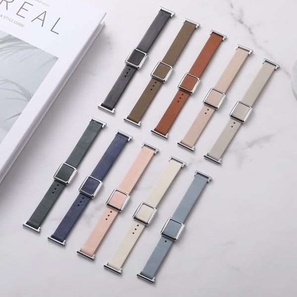 Samsung Galaxy Watch 20 mm universal lærrem med magnetisk sammenleggbar spenne - Brun / Sølv Spenne Og Spenne I Roségull
