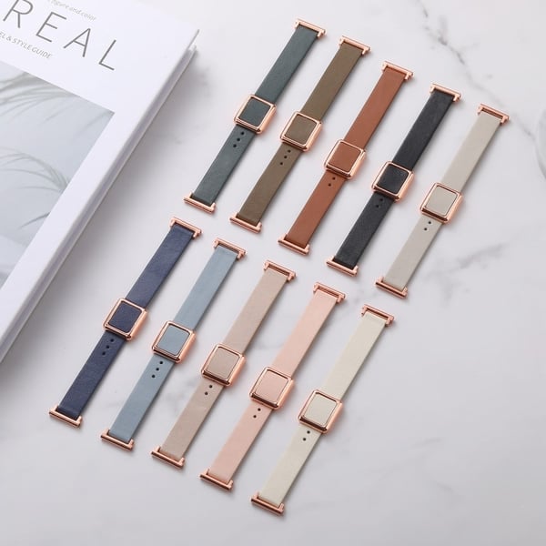 Samsung Galaxy Watch 20 mm universal lærrem med magnetisk sammenleggbar spenne - Aprikos / Rosa Gullspenne Og Spenne I Roségull