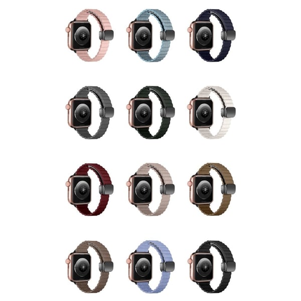 Apple Watch Series 49mm - 45mm - 44mm - 42mm Universal Slim Magnetic Watch Band - Lys Brunfarge