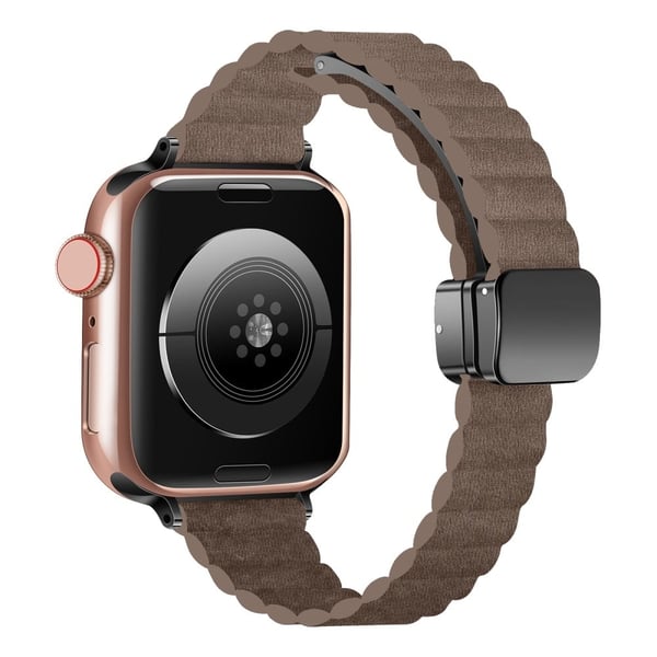 Apple Watch Series 49mm - 45mm - 44mm - 42mm Universal Slim Magnetic Watch Band - Lys Brunfarge