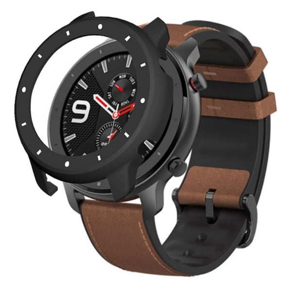 Huami Amazfit GTR 47 mm støtsikkert støtsikkert klokkeveske med tofarget designbeskyttende ramme - Svart + Hvit