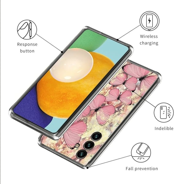 Deco Samsung Galaxy A35 deksel - Rosa Sommerfugler