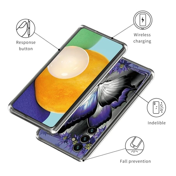 Deco Samsung Galaxy A35 deksel - Lilla Sommerfugl
