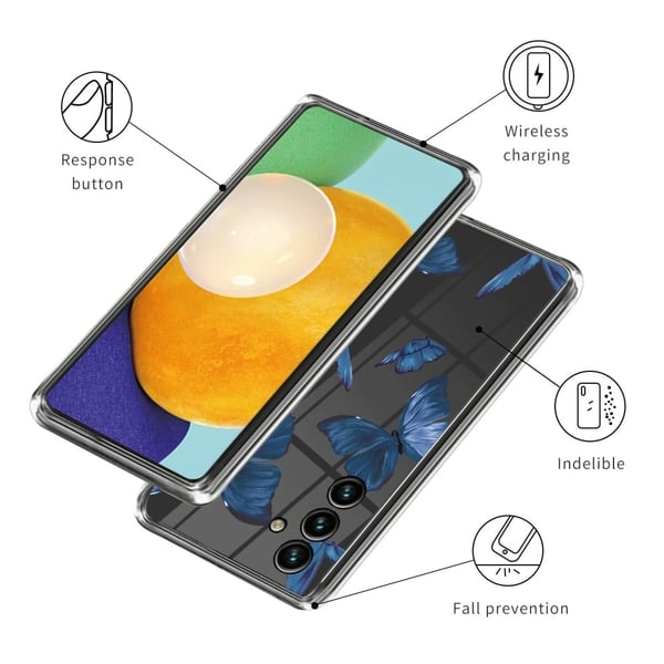 Deco Samsung Galaxy A35 cover - Blå Sommerfugle