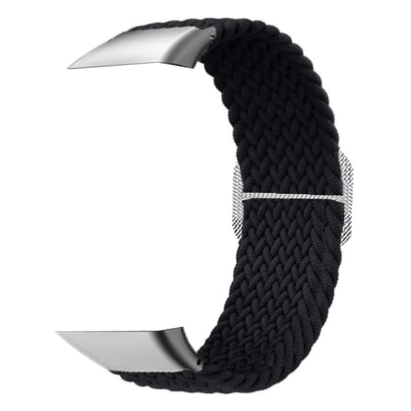 Flettet elastisk stoffklokkebånd for OPPO Watch Free - Svart
