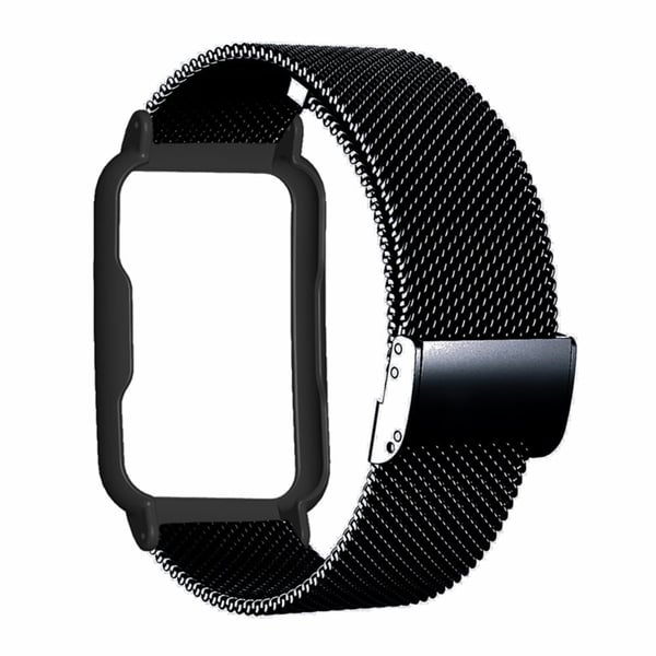 Milanese metallklokkearmbånd for Oppo Watch Gratis erstatningsarmbånd med urkasse - Svart
