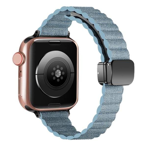 Apple Watch 41mm / 40mm / 38mm Magnetisk slank klokkerem - Denimblå