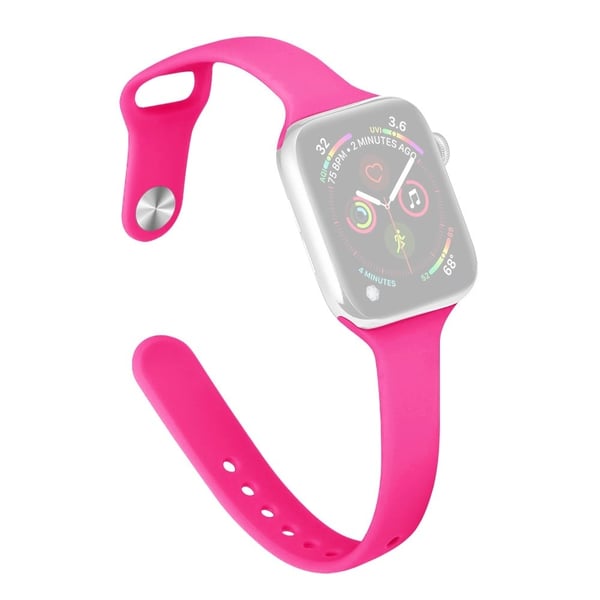 Apple Watch 41mm / 40mm / 38mm slank silikoneurrem - Hot Pink
