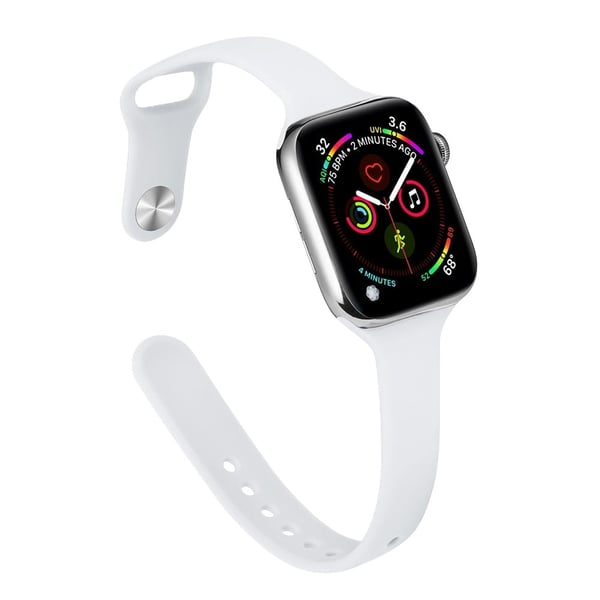 Apple Watch 41 mm / 40 mm / 38 mm slankt silikonarmbånd - Hvit