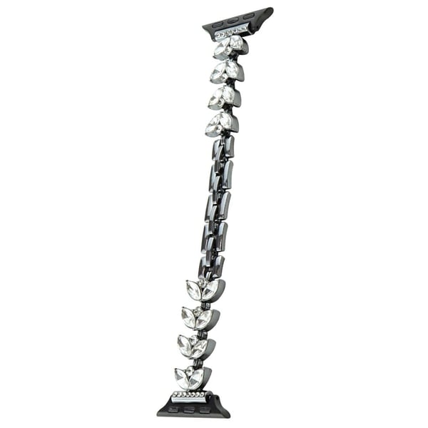 Apple Watch Series 49mm / 45mm / 44mm / 42mm Metallklokkearmbånd Rhinestone Decor Watchband - Svart