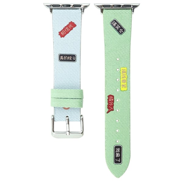 Apple Watch 49mm / 45mm / 44mm / 42mm Canvas Strap Replacement - Lyseblå + Grønn